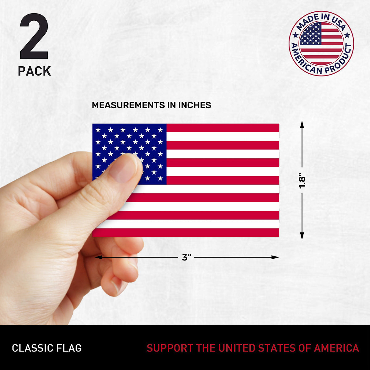 New General American Flag Premium Vynl Decals - Mini Classic American Flag Decal - 2-Pack