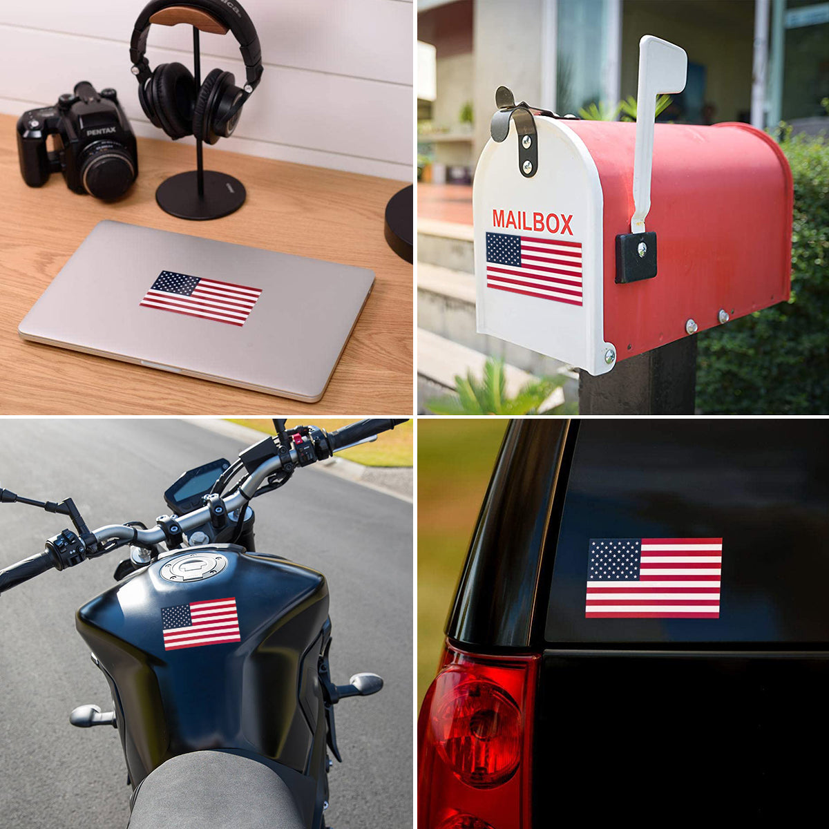 New General American Flag Premium Vynl Decals - Mini Classic American Flag Decal - 2-Pack