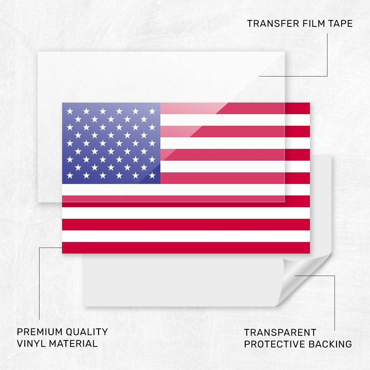 New General American Flag Premium Vynl Decals - Mini Classic American Flag Decal - Single