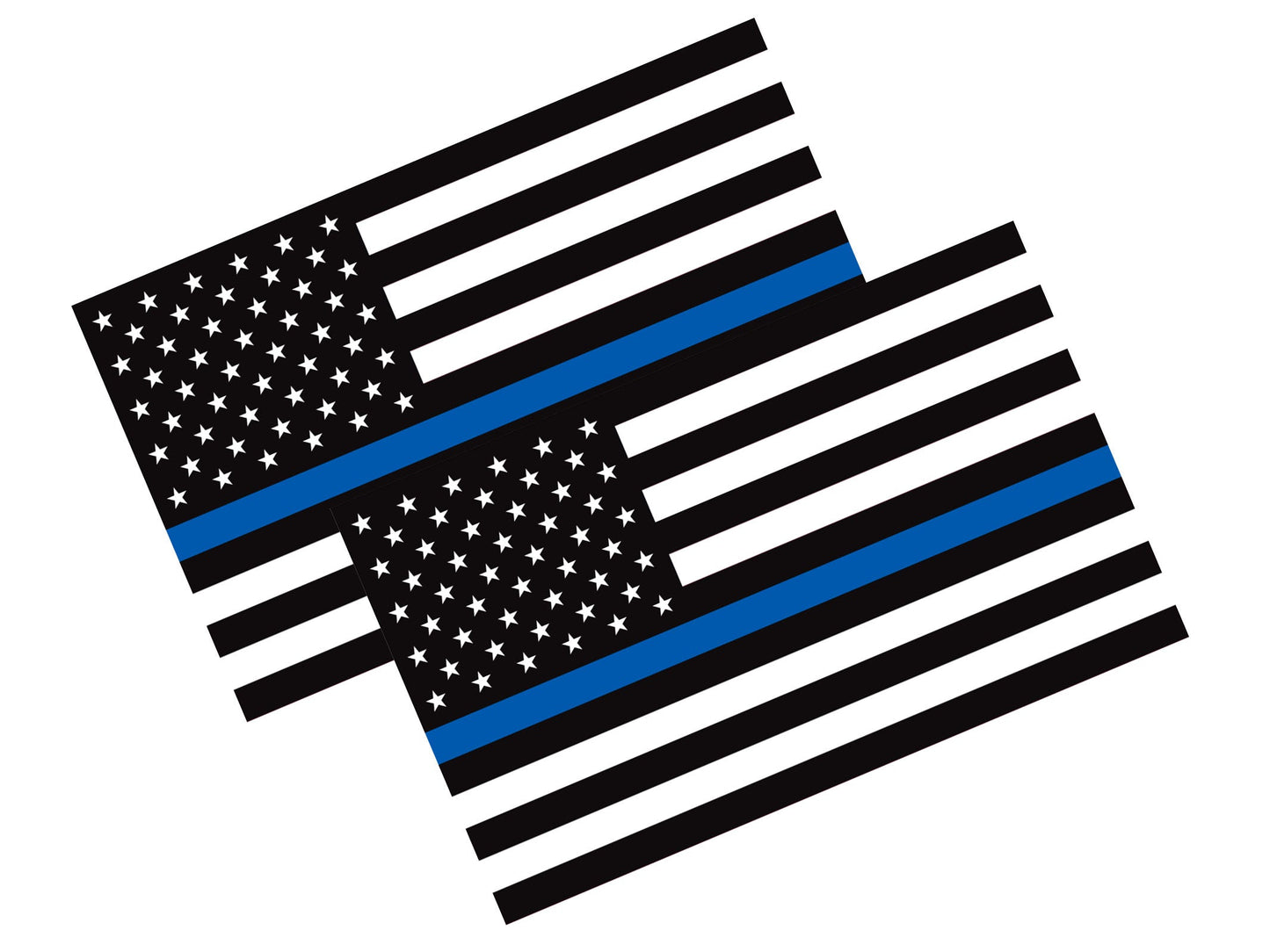 New General American Flag Premium Vynl Decals - Thin Blue Line Flag Decal - 2-Pack