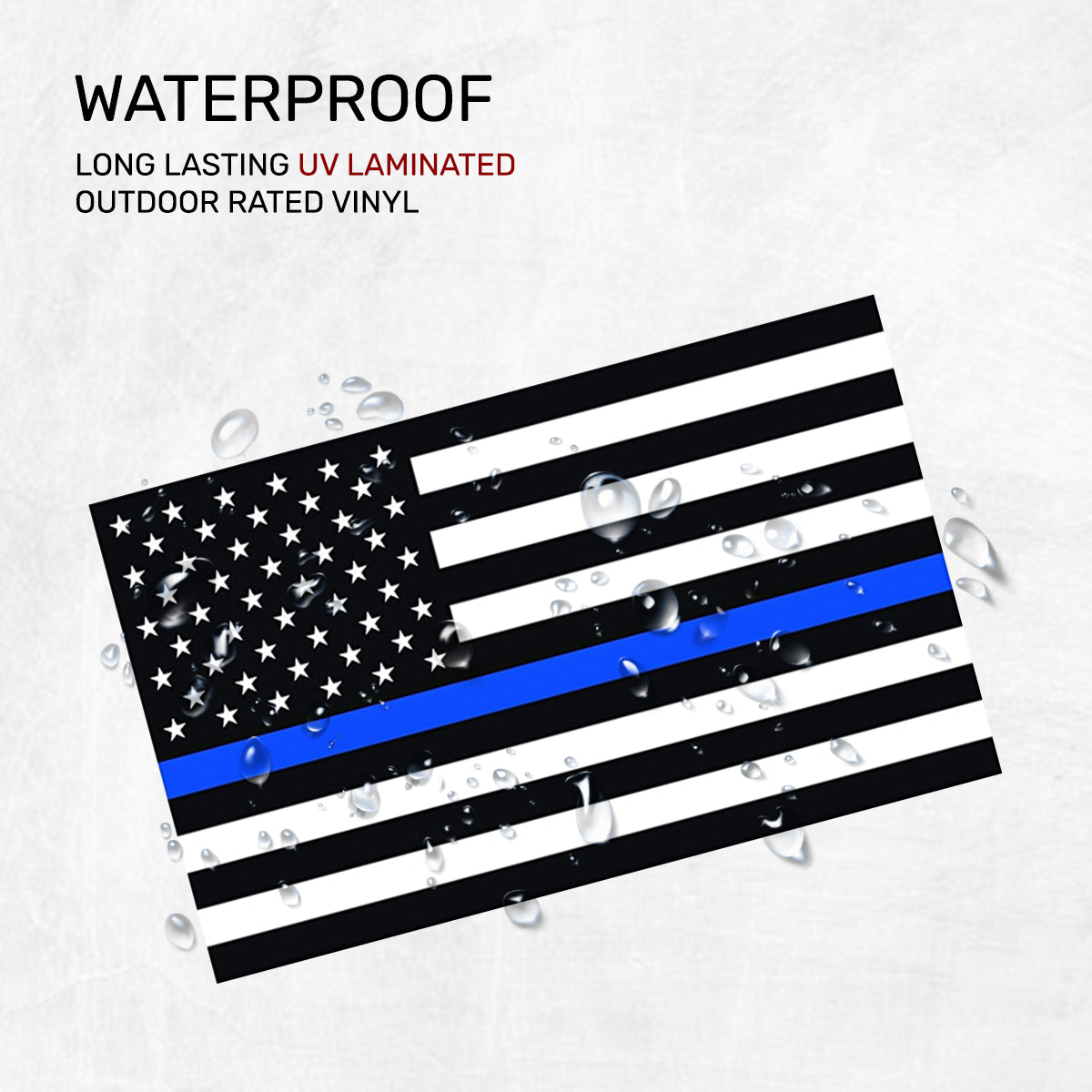 New General American Flag Premium Vynl Decals - Thin Blue Line Flag Decal - 2-Pack