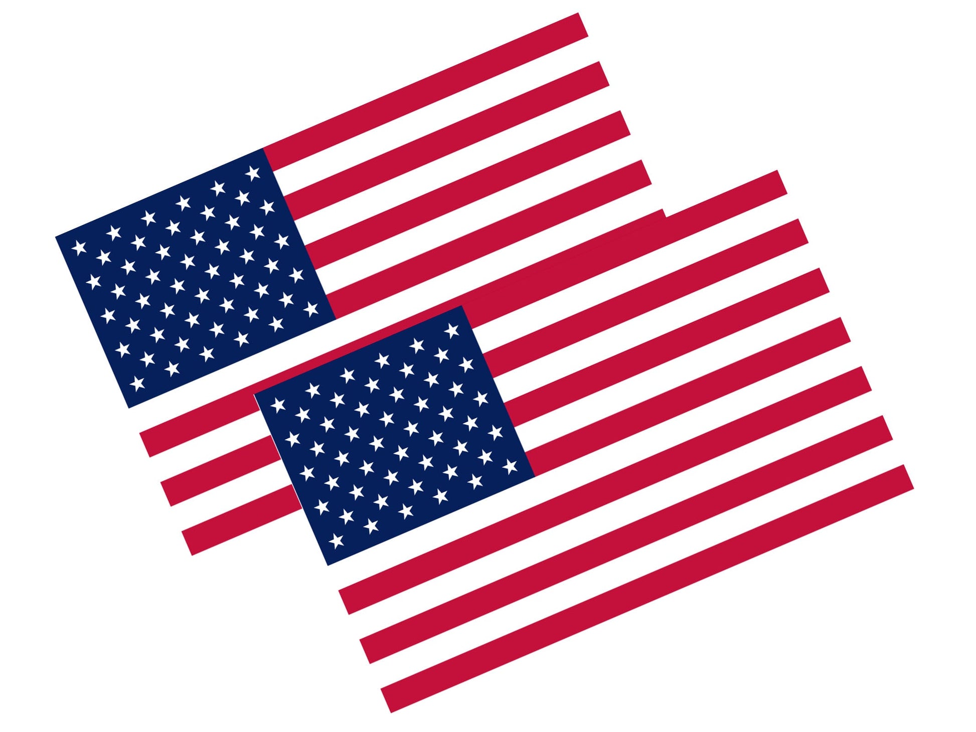 New General American Flag Premium Vynl Decals - Classic American Flag - 2-Pack