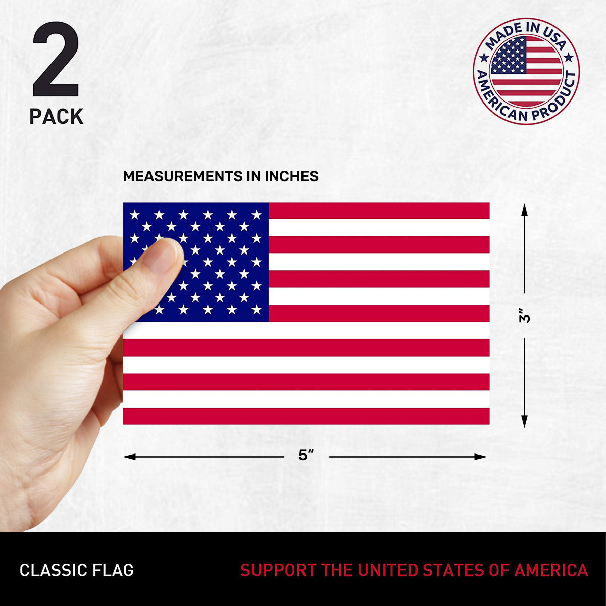 New General American Flag Premium Vynl Decals - Classic American Flag - 2-Pack
