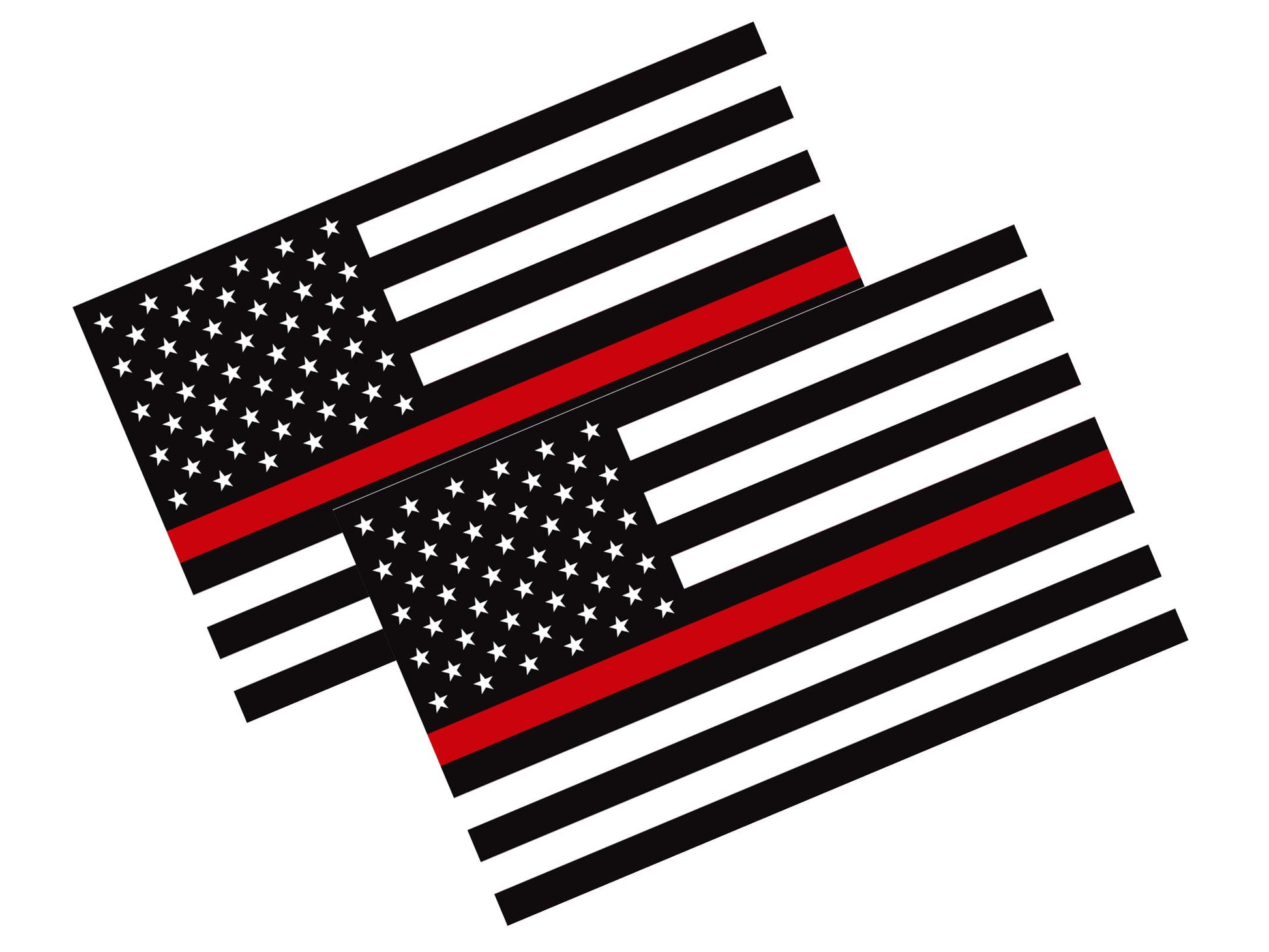 New General American Flag Premium Vynl Decals - Thin Red Line Flag Decal - 2-Pack