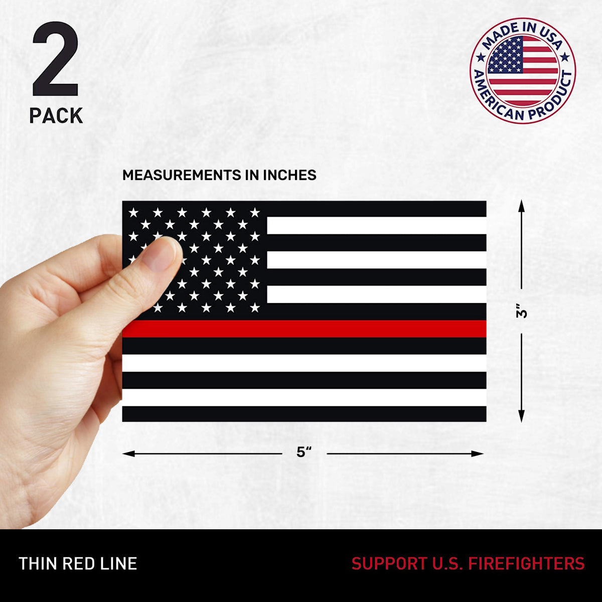 New General American Flag Premium Vynl Decals - Thin Red Line Flag Decal - 2-Pack