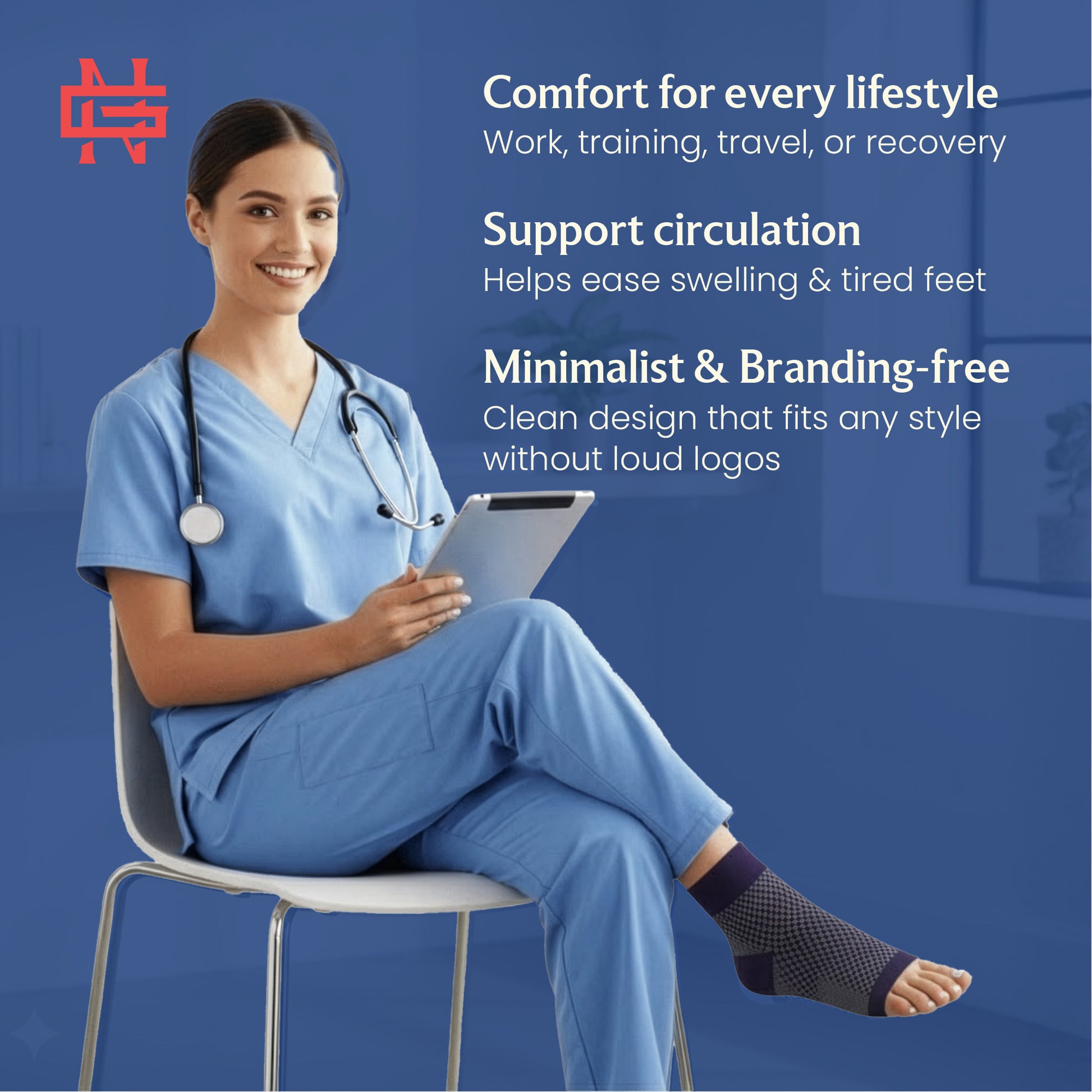New General Recover Compression Socks - Navy