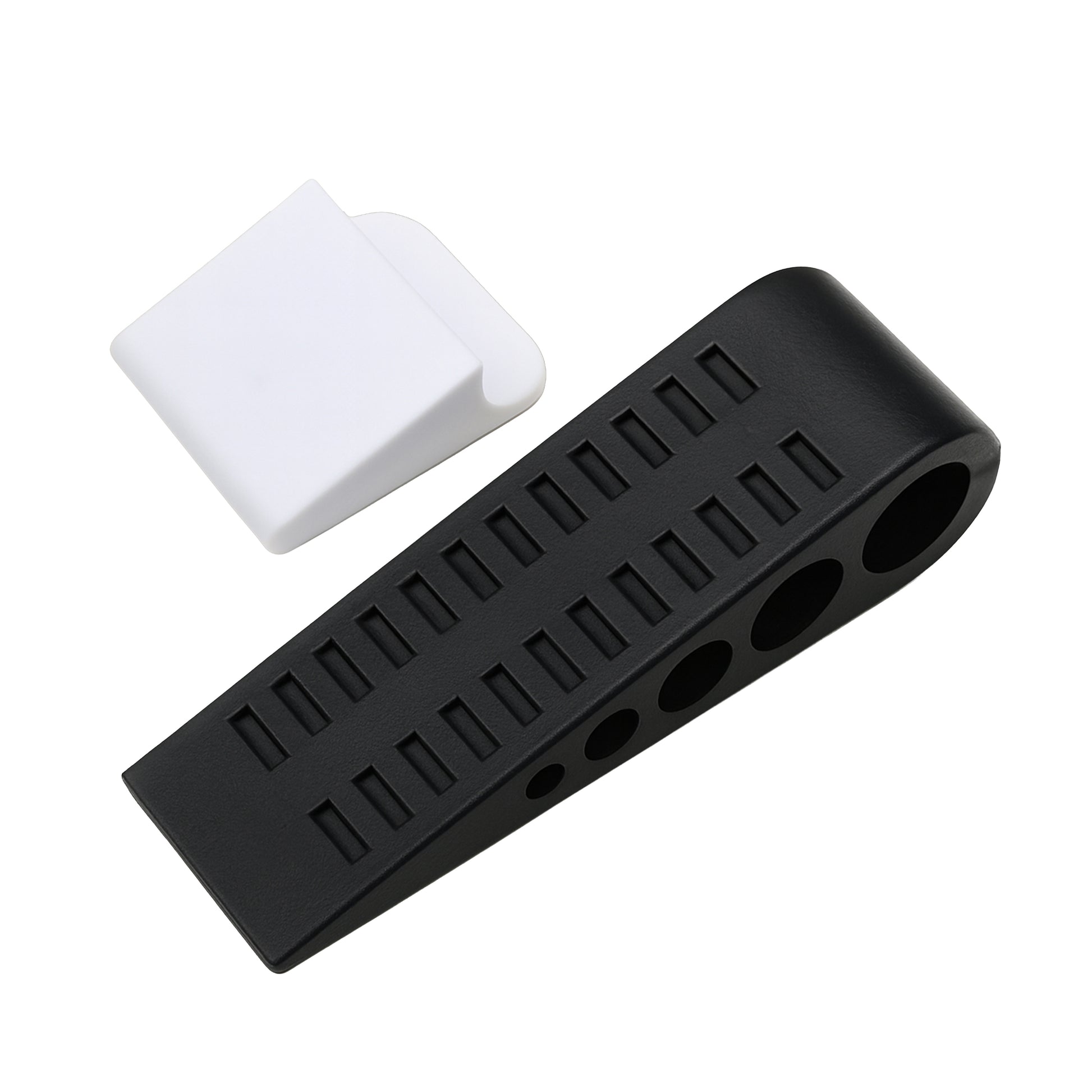 New General 3-Pack Door Stoppers with Storage Bracket - Black