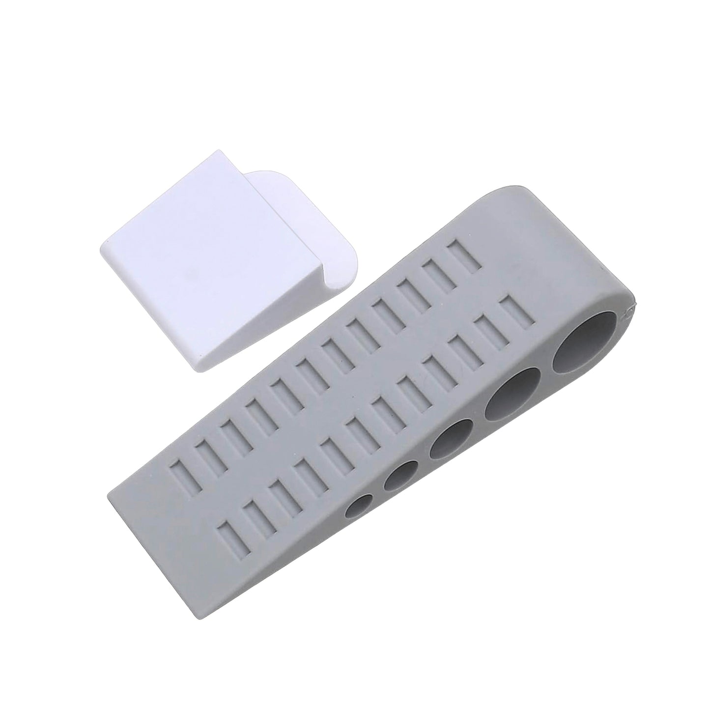New General 3-Pack Door Stoppers with Storage Bracket - Grey