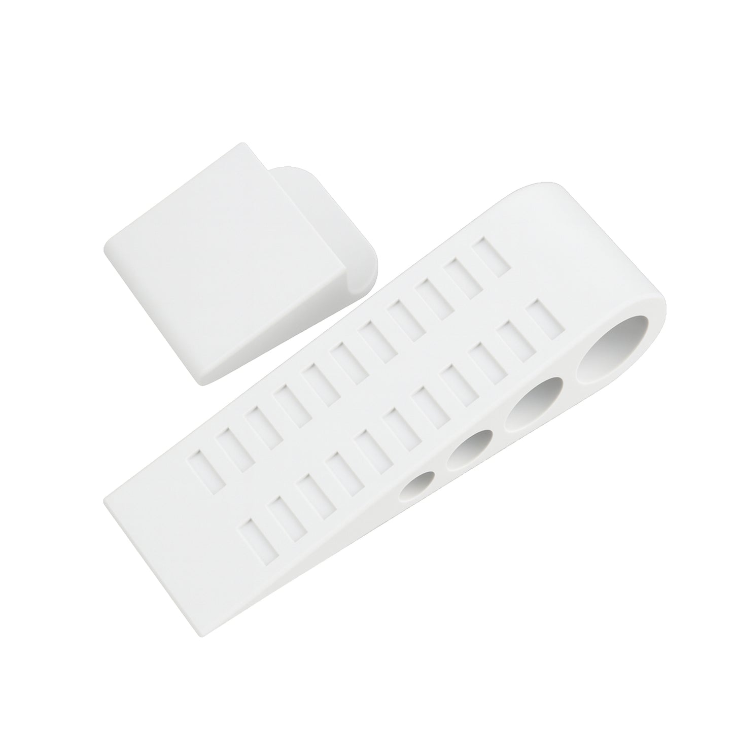 New General 3-Pack Door Stoppers with Storage Bracket - White
