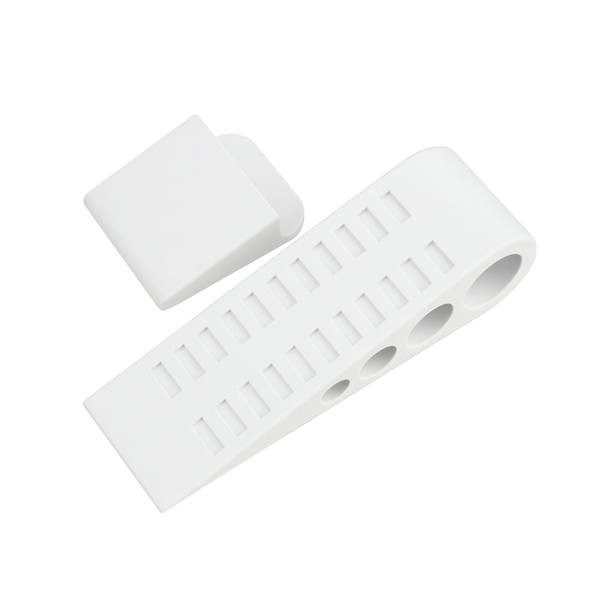 New General 3-Pack Door Stoppers with Storage Bracket - White