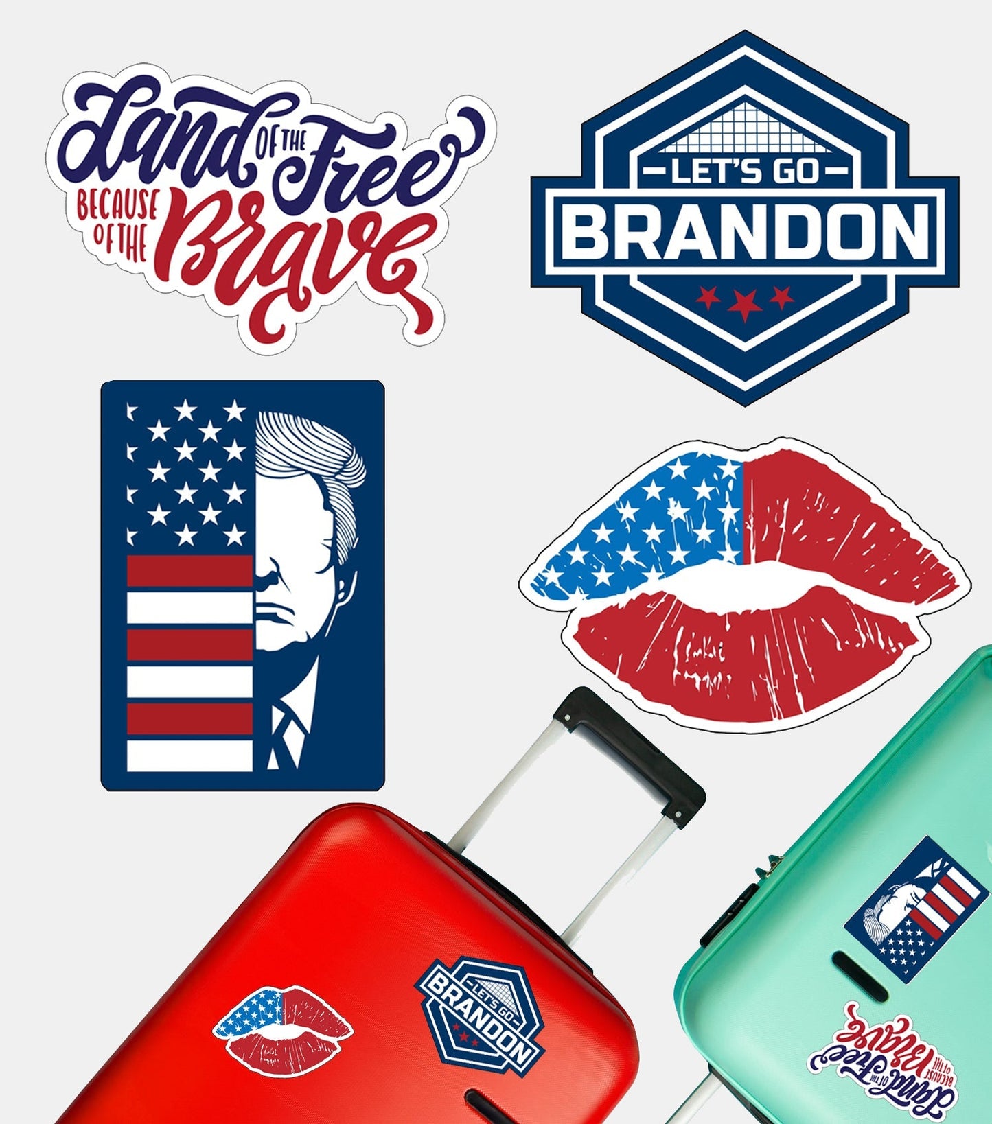 New General American Premium Vinyl Decals - Stars & Stripes
