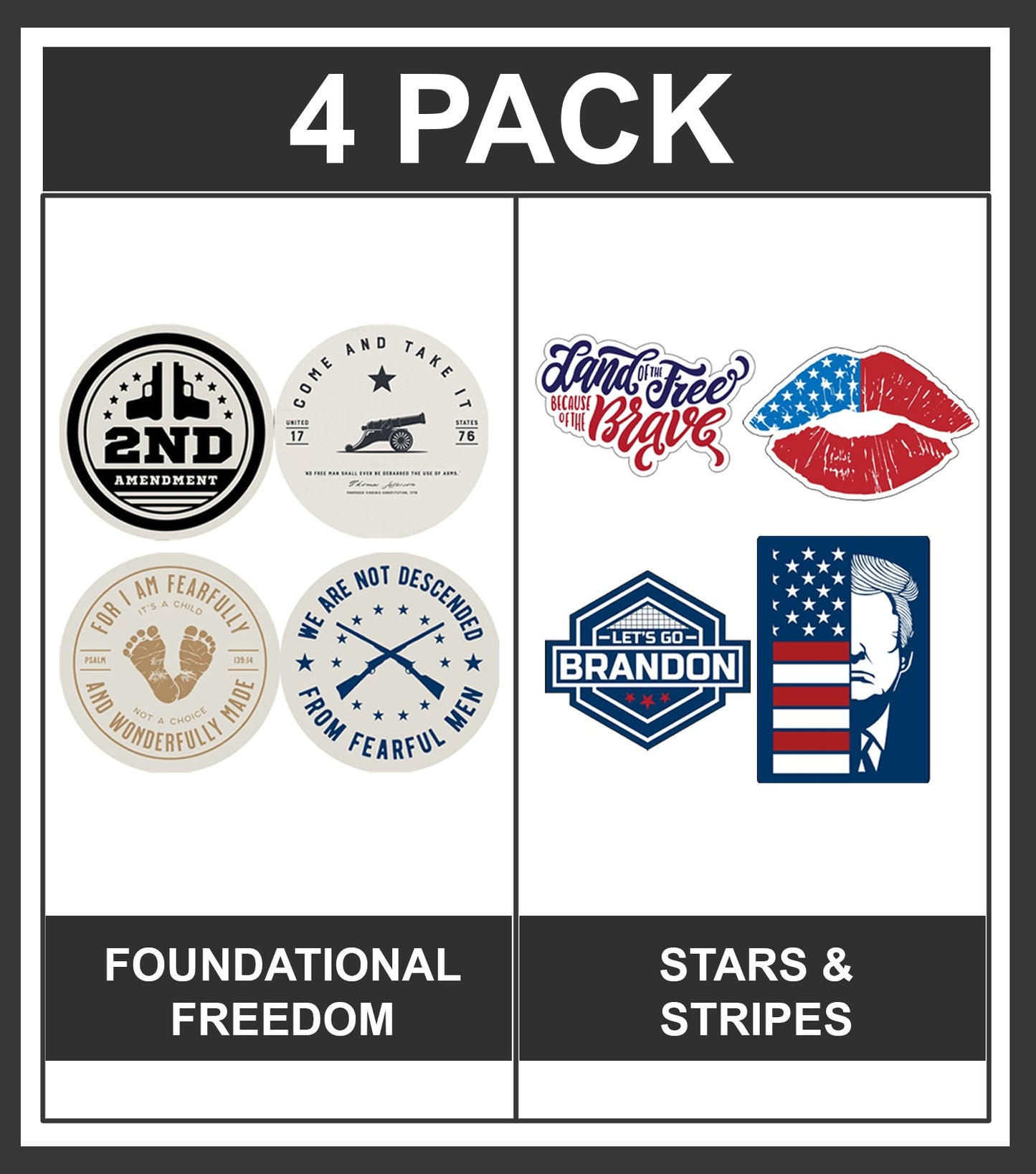New General American Premium Vinyl Decals - Stars & Stripes