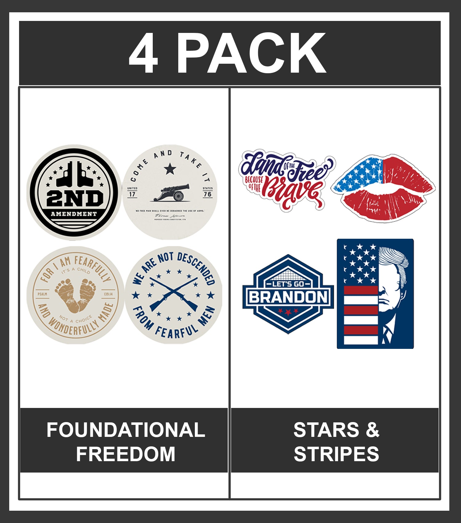 New General American Premium Vinyl Decals - Stars & Stripes