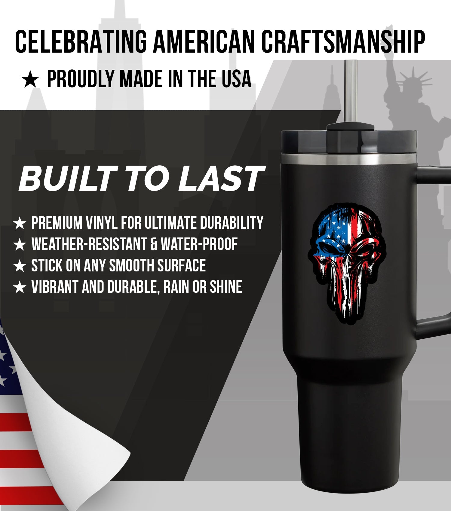 New General American Premium Vinyl Decals - Brave & Bold