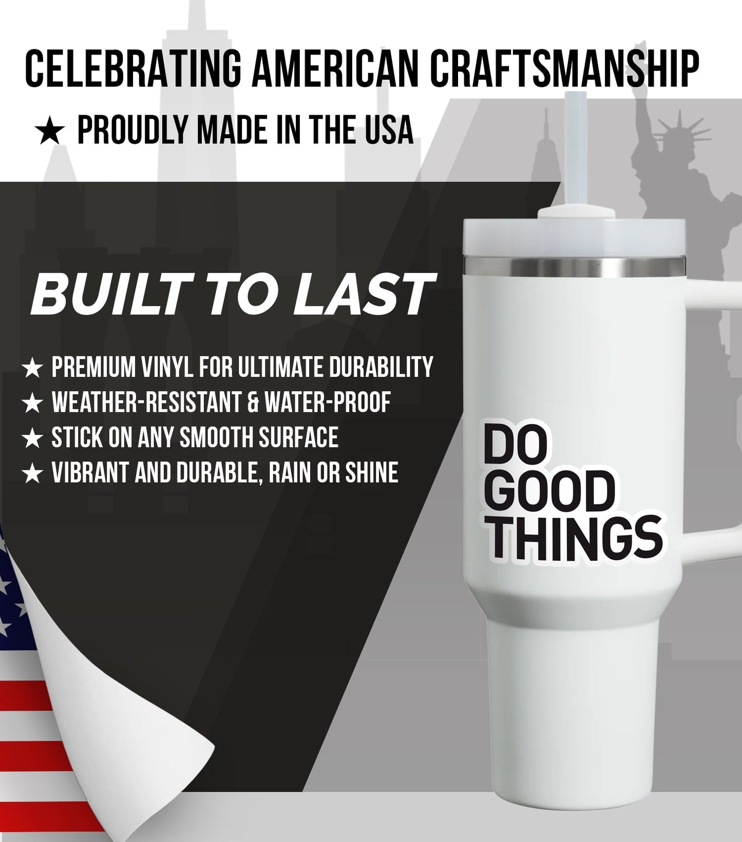 New General American Premium Vinyl Decals - Positive Vibes